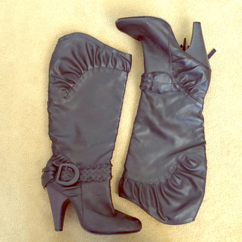 Black high heel boots